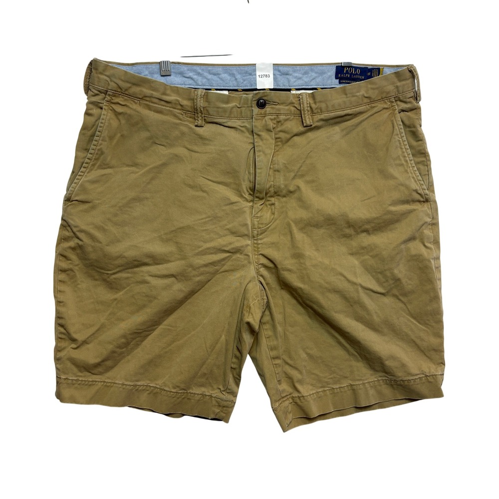 Polo Ralph Lauren Shorts Mens 38 Tan Stretch Classic Fit Chino Flat Front